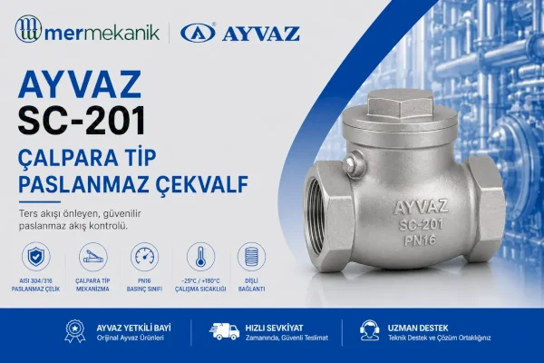 Ayvaz SC-201 Çalpara Tip Paslanmaz Çekvalf