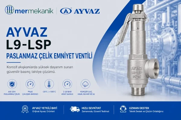 Ayvaz L9-LSP Paslanmaz Çelik Emniyet Ventili