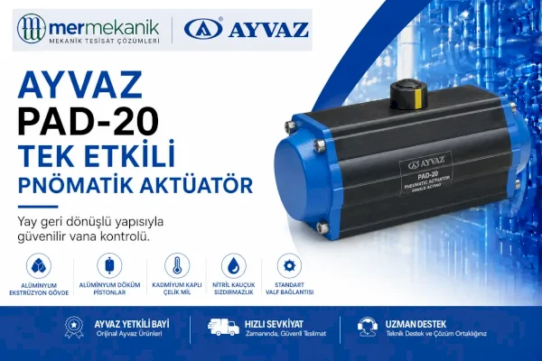 Ayvaz PAD-20 Tek Etkili Pnömatik Aktüatör